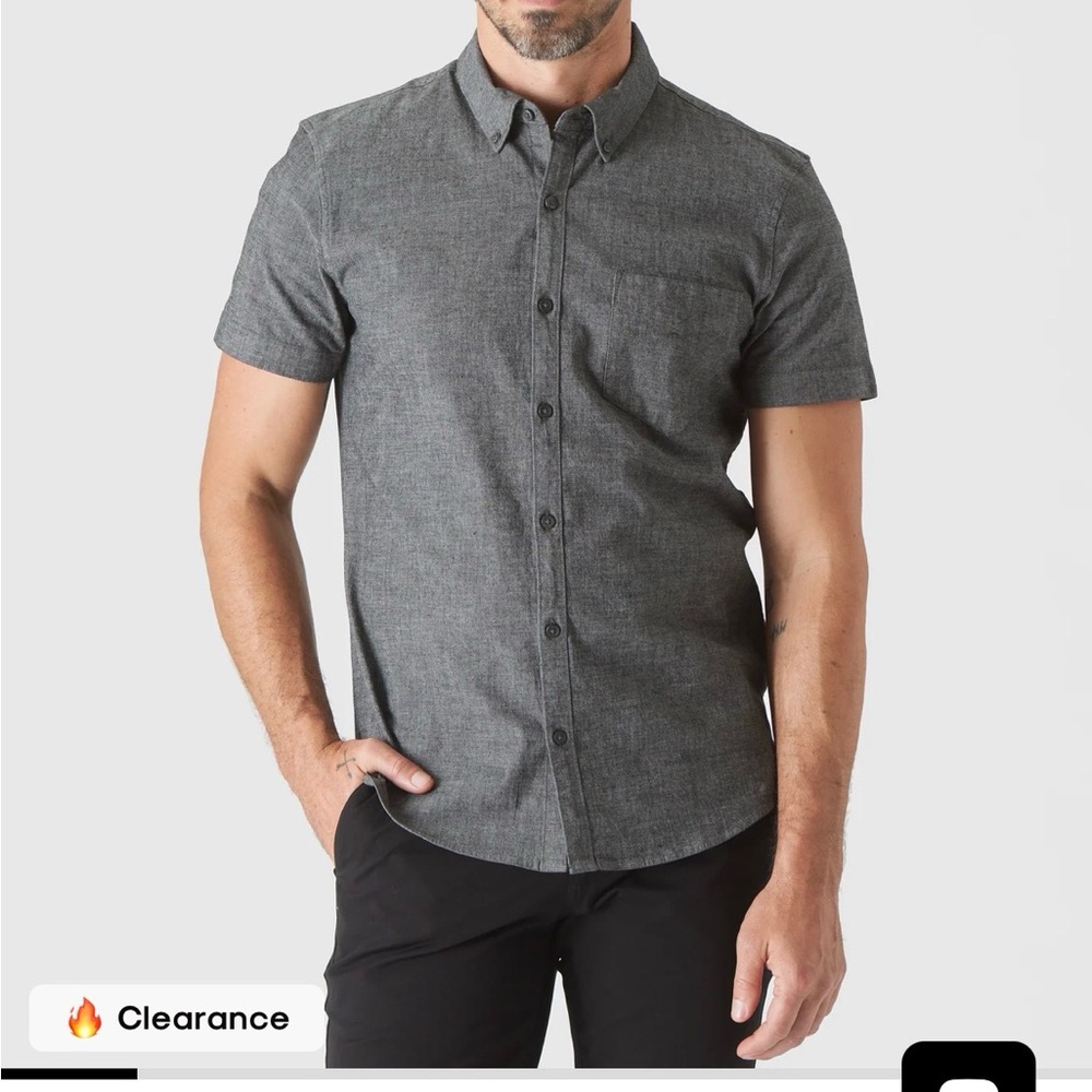 True Classic Charcoal Button-Down T-Shirt